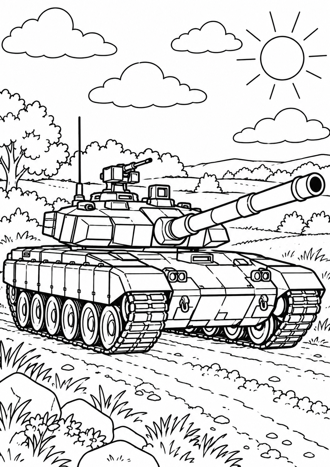 Раскраска Танк